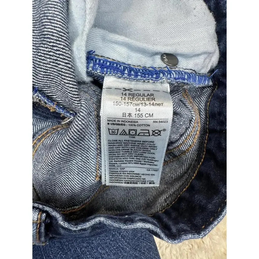 GAPKids 1969 classic slim straight medium-dark wash denim jeans Youth 14 Reg